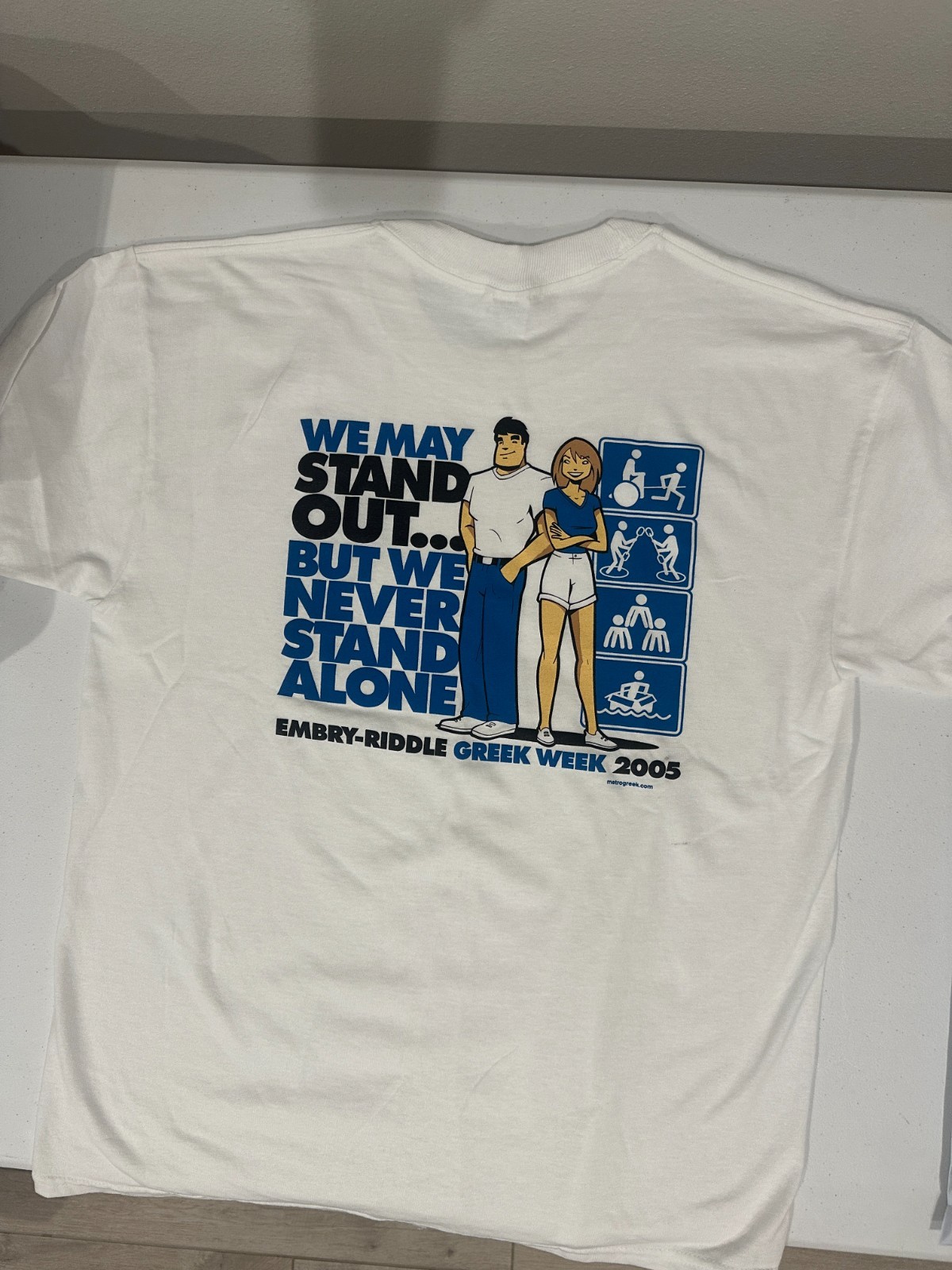 Embry Riddle Greek Week 2005 White T-Shirt - Fraternity/Sorority - Size: Large