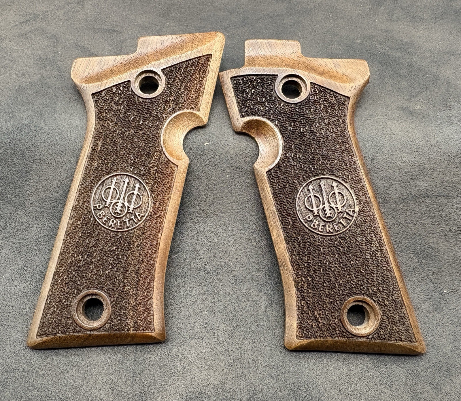 Beretta 80X Cheetah Grips - Premium Quality Turkish Walnut Wood - Gritty Design