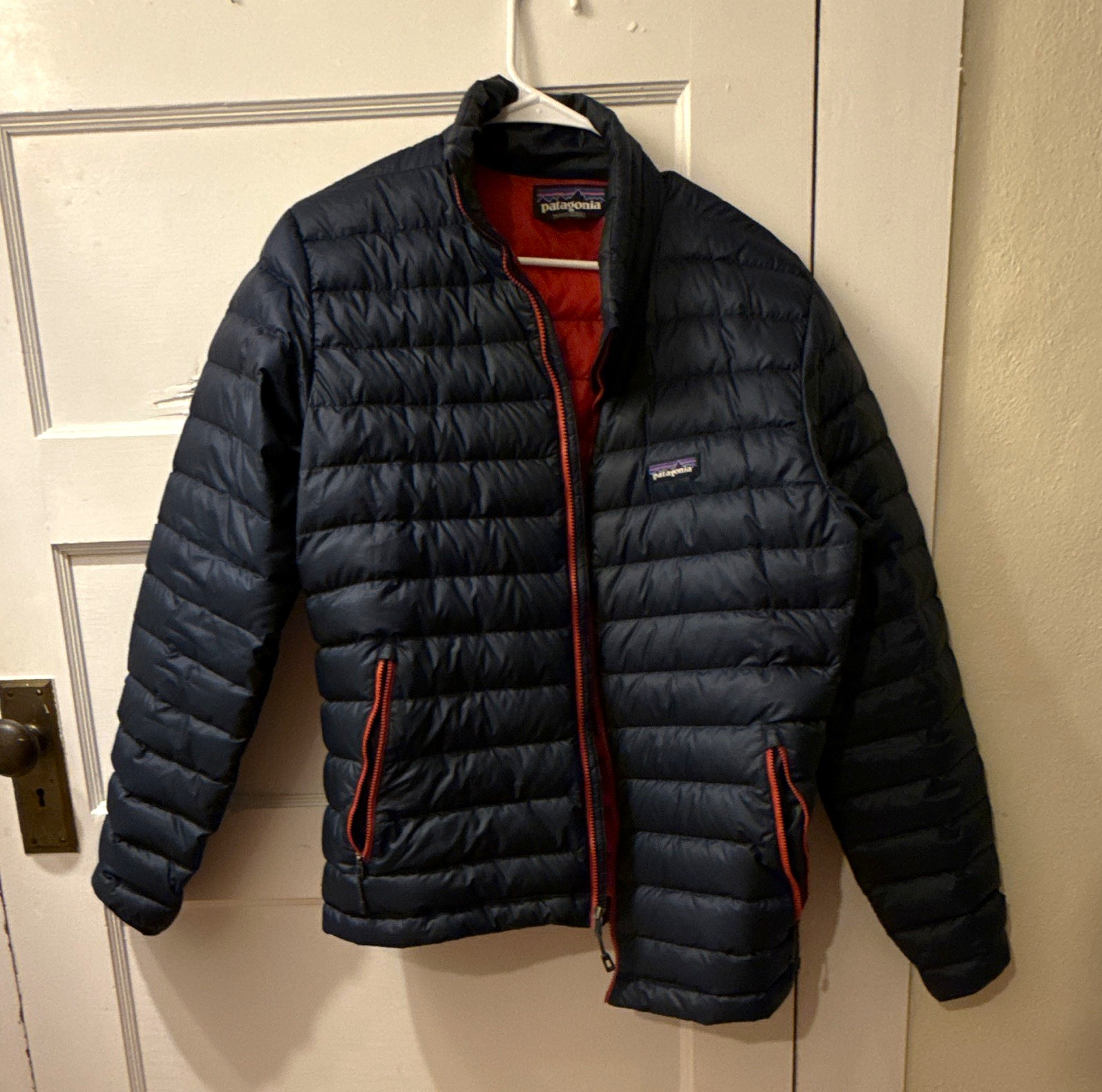 Patagonia Men\'s Down Puffer Jacket Full Zip Blue/red Size M