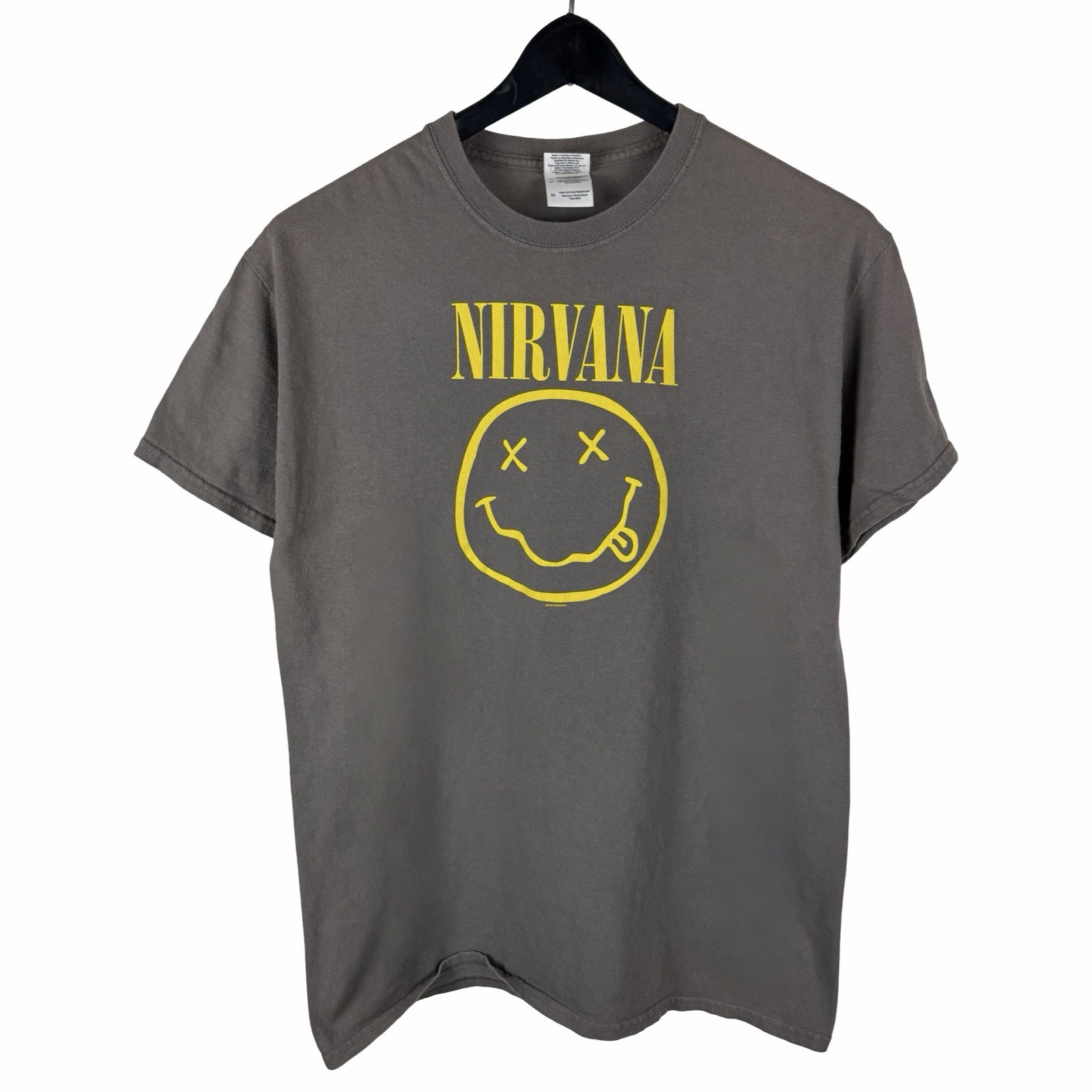 Vintage 2010s Nirvana Smiley Face Kurt Cobain Grunge Band Shirt Size M