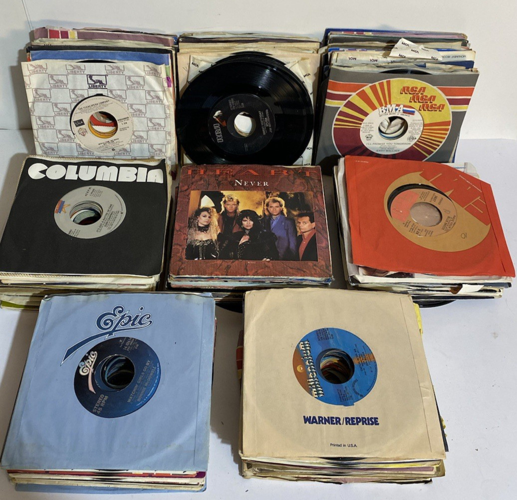 Huge Lot of 200 + Vintage 45 RPM Record 60s thru 80s Classic Rock Soul Pop Mix Huge Lot of 200 + Vintage 45 RPM Record 60s thru 80s Classic Rock Soul Pop Mix