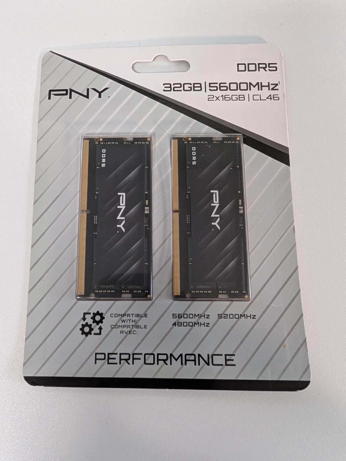 PNY Performance 32GB 2x16GB DDR5 5600 CL46 1.1V SO-DIMM Laptop Memory