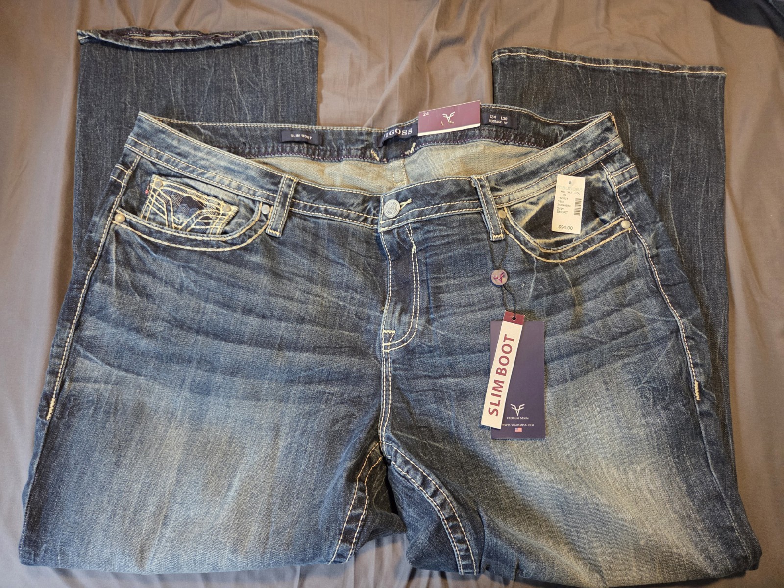 Maurices Plus Size Vigoss Heritage Fit Legacy Stretch Slim Bootcut. New 24/30
