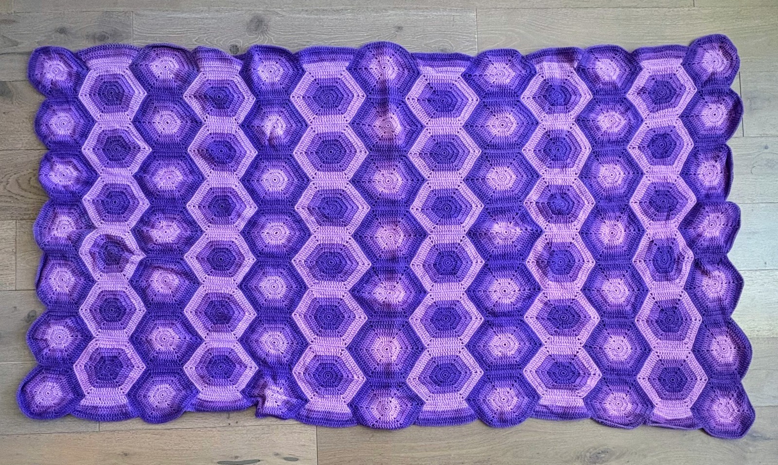 Vintage Handmade Crochet Afghan Throw Blanket Purple - 78 Vintage Handmade Crochet Afghan Throw Blanket Purple - 78