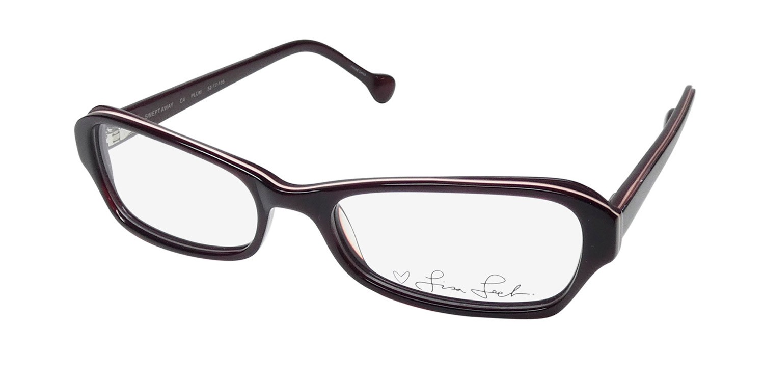 NEW LISA LOEB SWEPT AWAY GLASSES 52-17-135 PLASTIC BROWN RECTANGULAR WOMENS