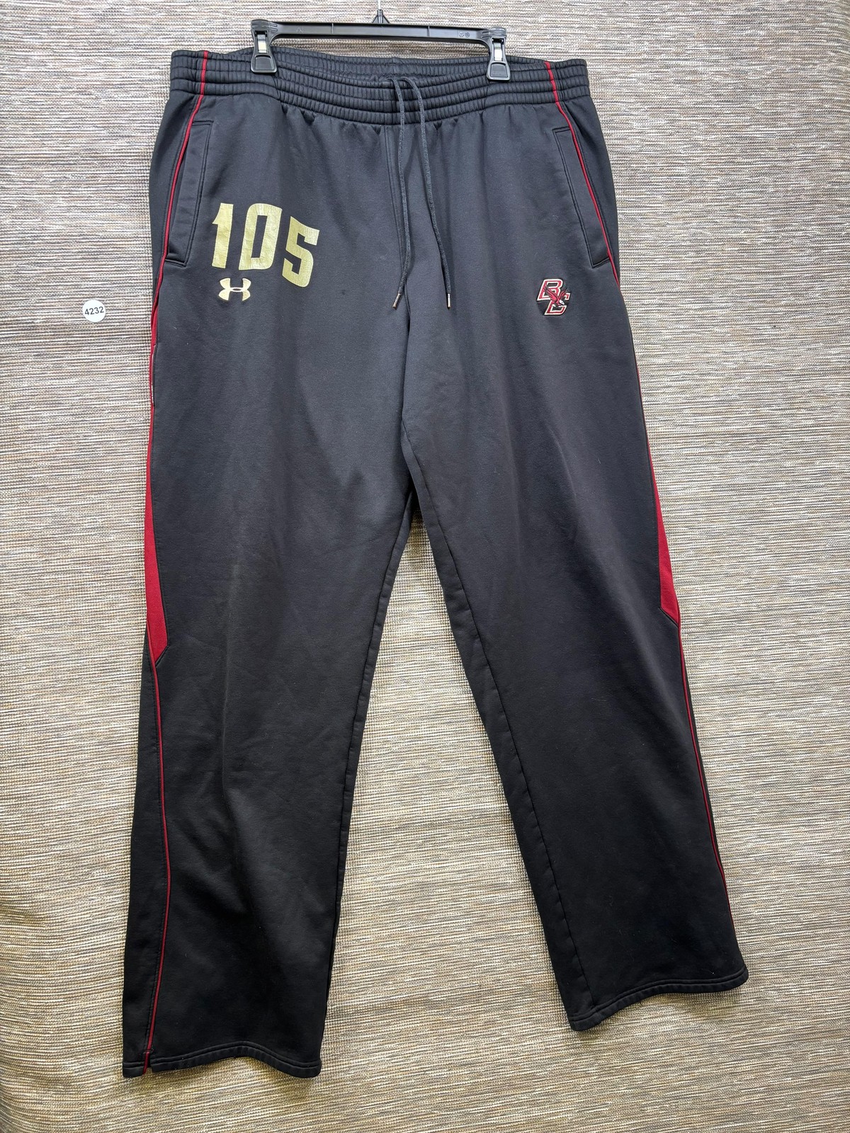 Boston College Eagles Pants Mens 2XL Black NCAA Football Under Armour Fleece