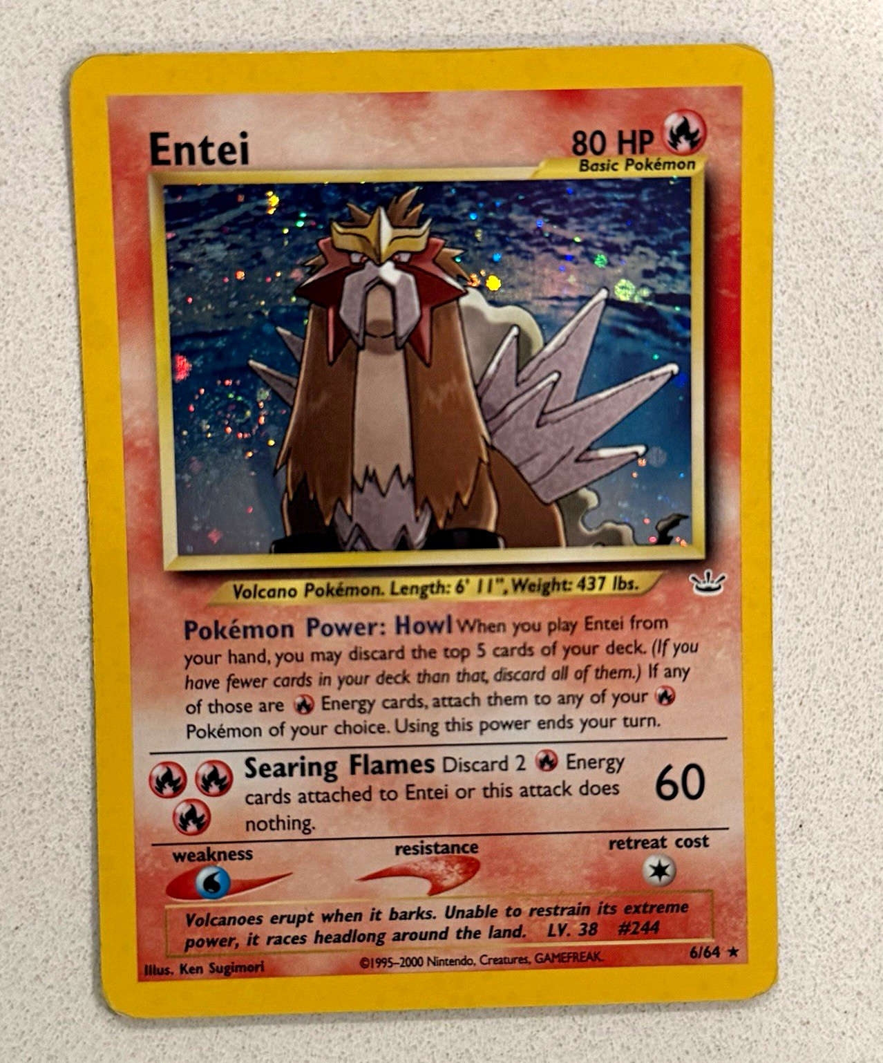 The Pokemon Company Entei 06/64 Neo Revelation Holo Rare Holo 80 HP English
