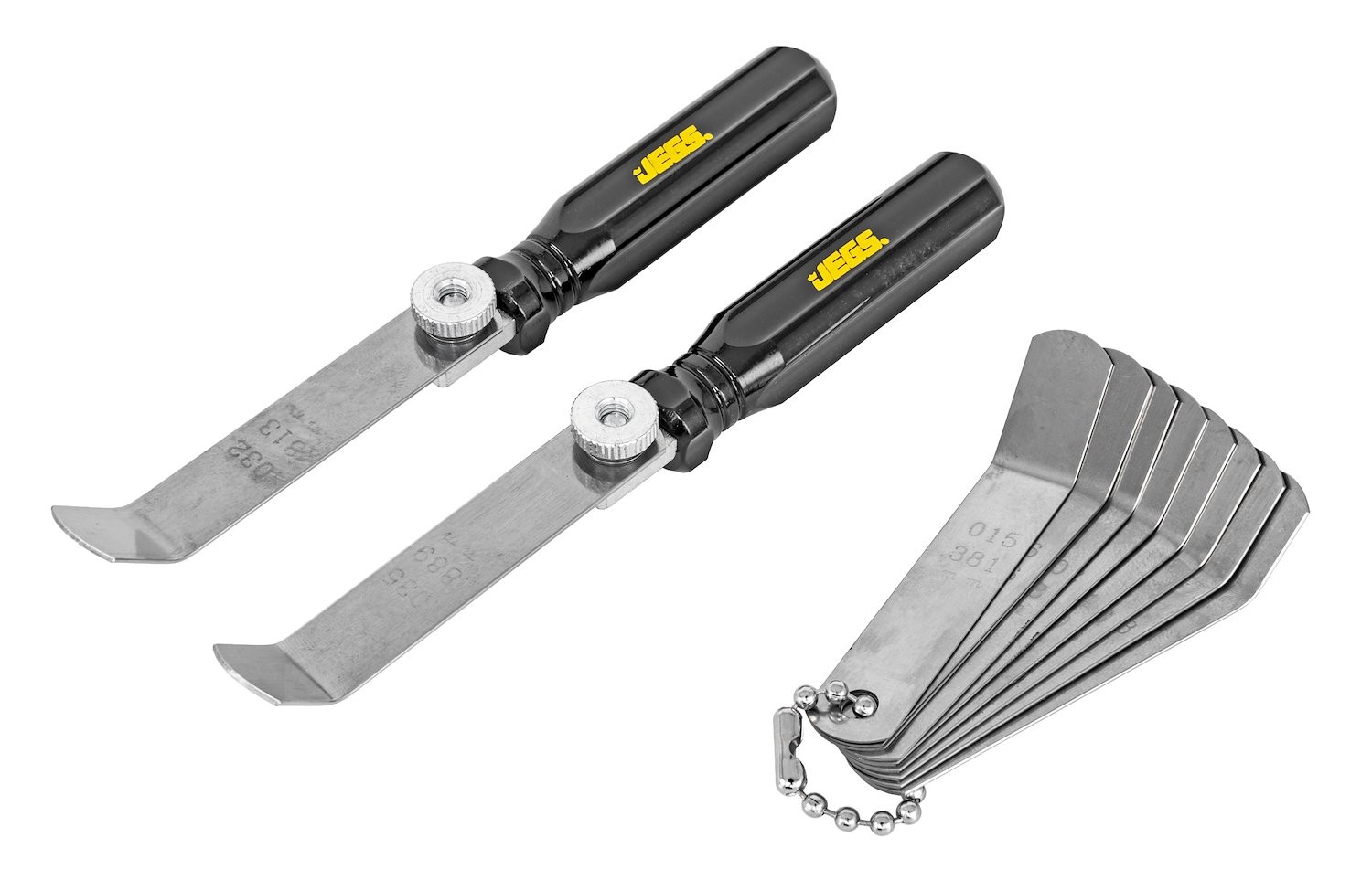 JEGS Premium 10-Blade Feeler Gauge Kit 0.015 in. to 0.035 in. (0.381mm to