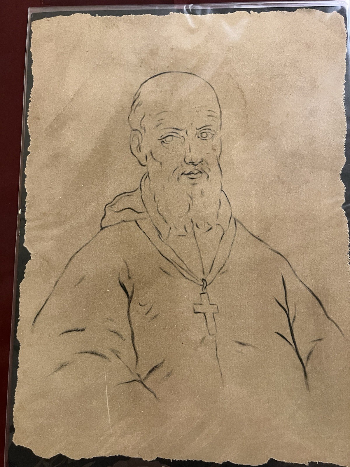 San Francisco de Sales Drawing on Paper by Gregorio Vázquez Arce y Ceballos