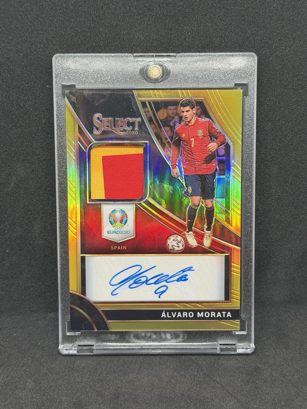2020 Panini Select UEFA Euro Swatches Patch Prizm Gold ALVARO MORATA /10