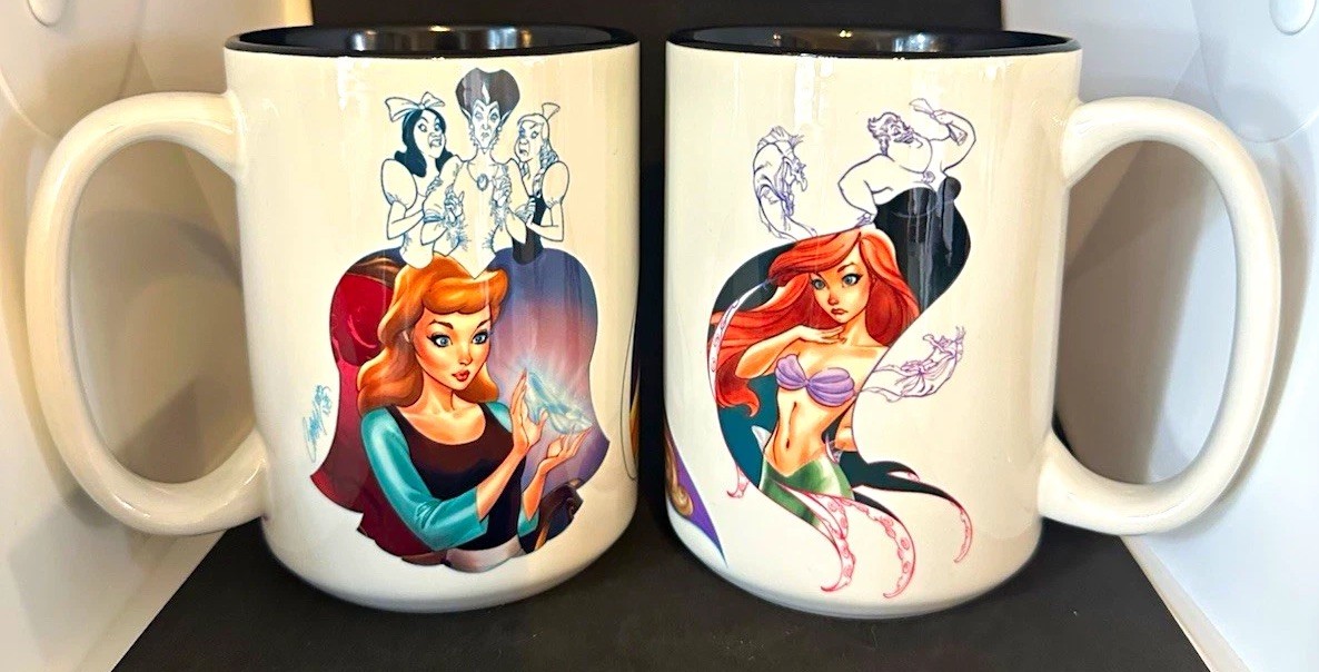 Disney WonderGround Gallery J. Scott Campbell Princesses & Villains Mug Cup Set Disney WonderGround Gallery J. Scott Campbell Princesses & Villains Mug Cup Set