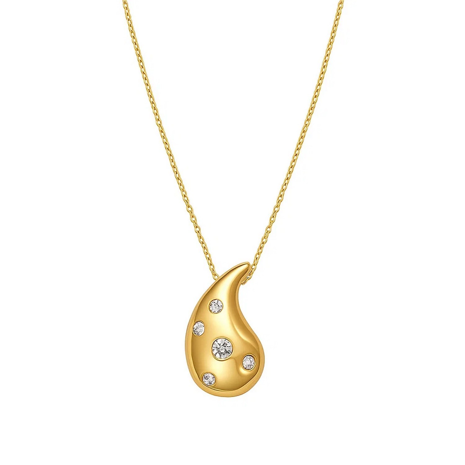 14K Yellow Gold Diamond Raindrop Necklace 14K Yellow Gold Diamond Raindrop Necklace