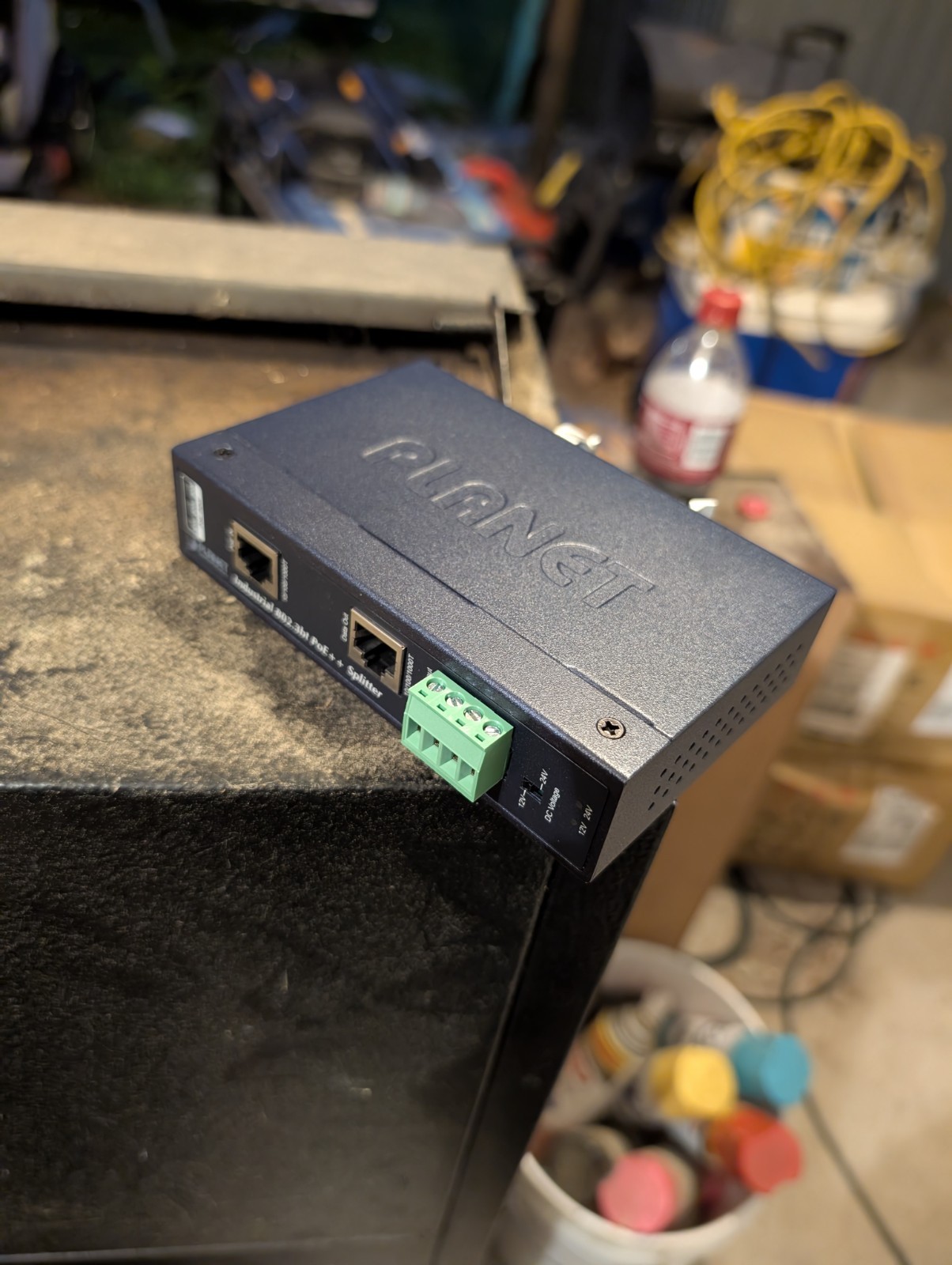 New - Planet IPOE-173S Industrial Single Port 802.3bt PoE++ Splitter DIN Mount