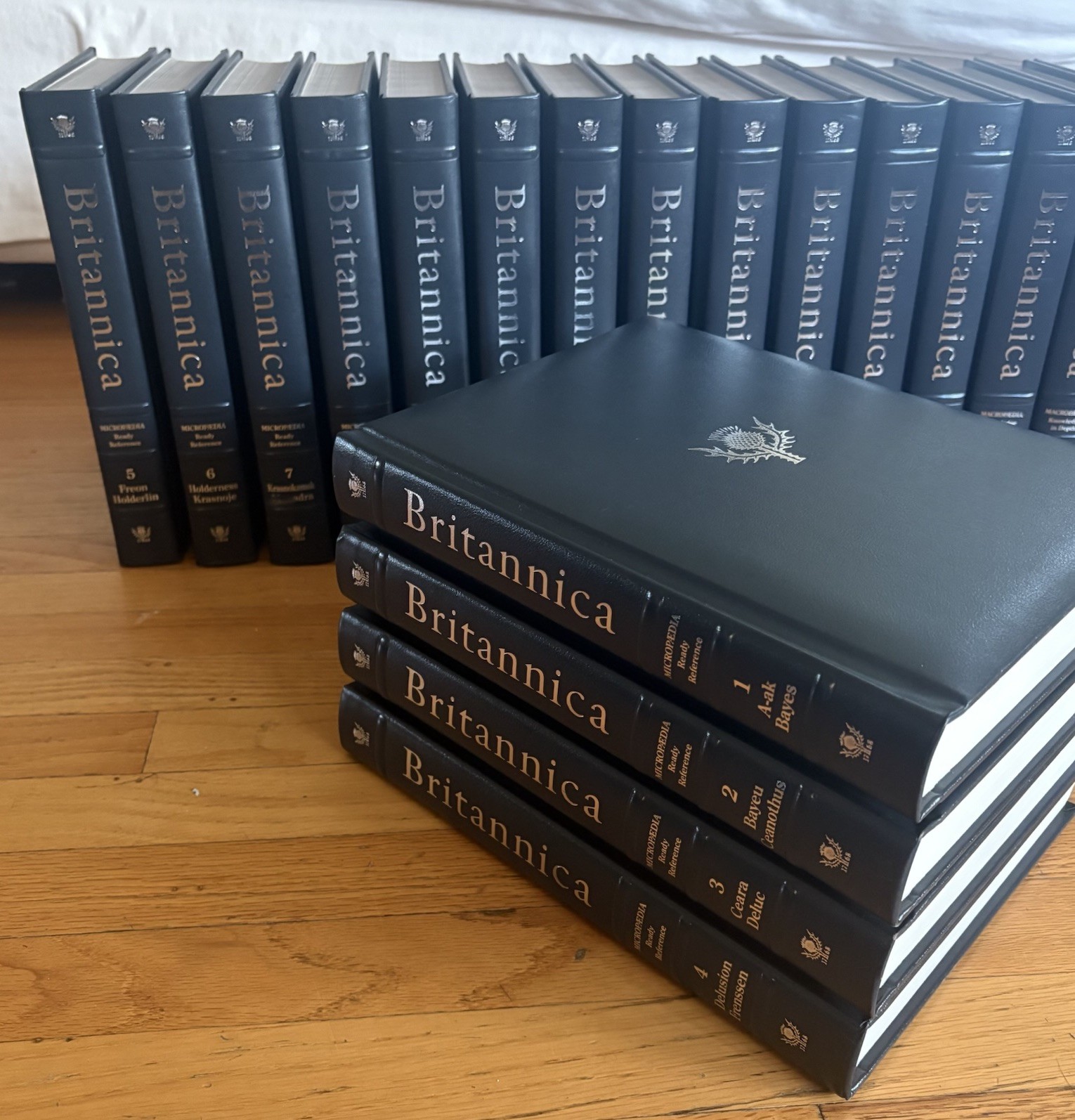 Encyclopedia Britannica 15th Edition 32 Vol Complete Set Gray Pad Leather NICE