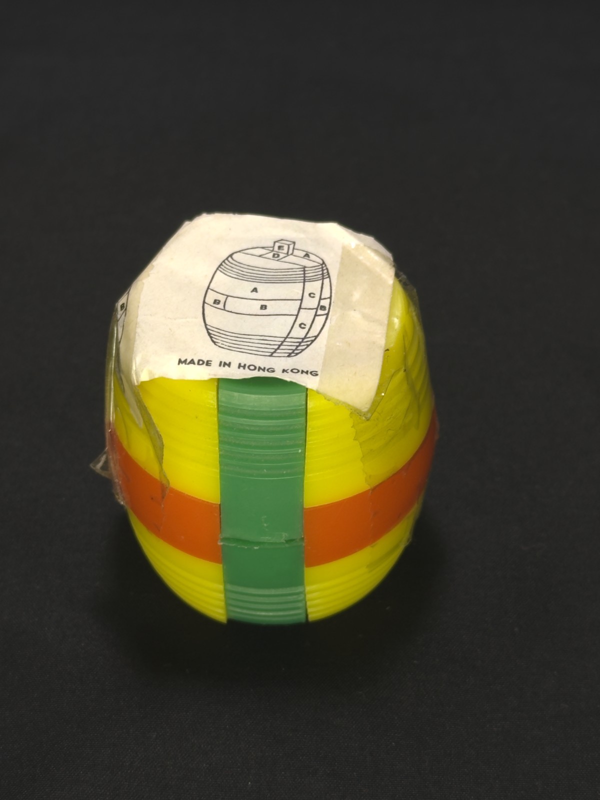 Vintage 1970s Hong Kong Barrel Interlocking Puzzle Brain Teaser Original Label