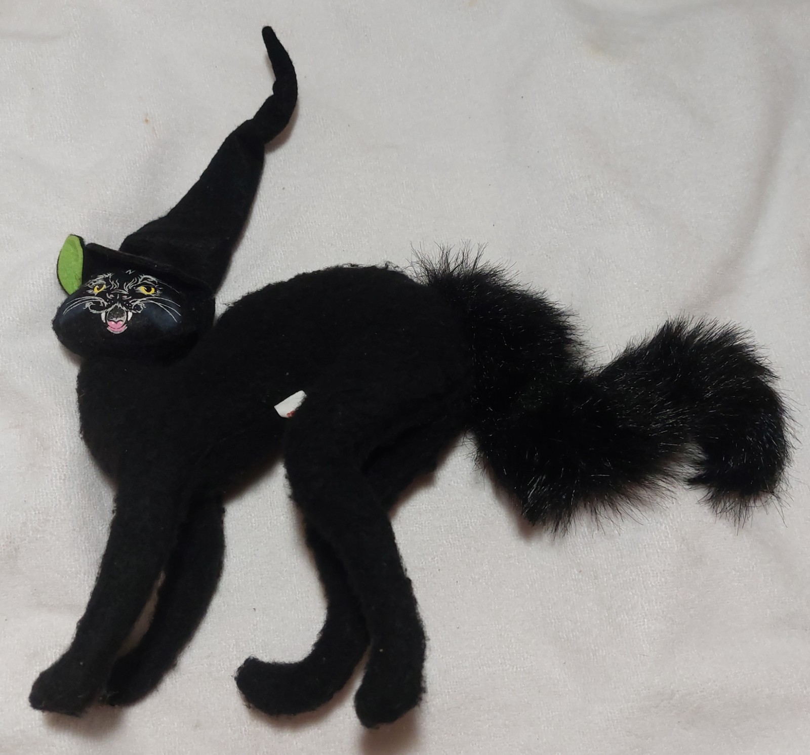 Annalee 2004 Black Cat Plush Halloween Witch Hat Bendable Tail Annalee 2004 Black Cat Plush Halloween Witch Hat Bendable Tail