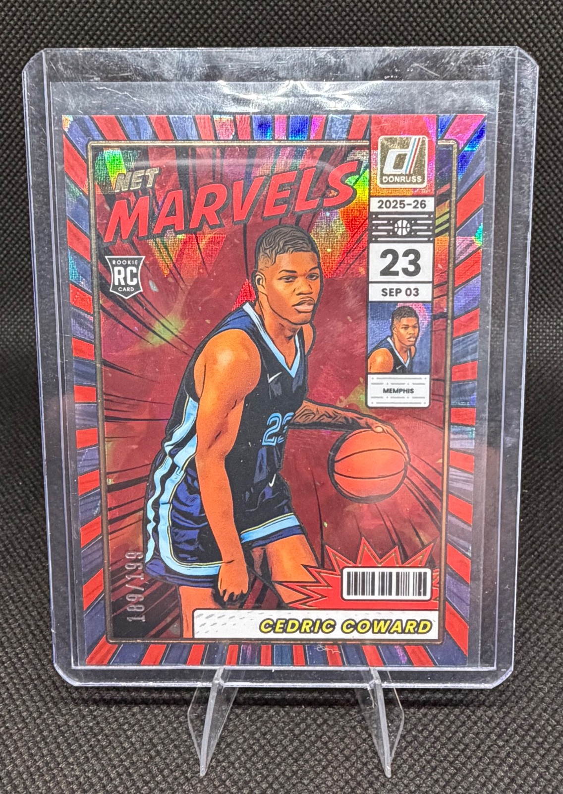 2025-26 Panini Donruss Cedric Coward Net Marvels Explosion /99 Rookie Card 2025-26 Panini Donruss Cedric Coward Net Marvels Explosion /99 Rookie Card