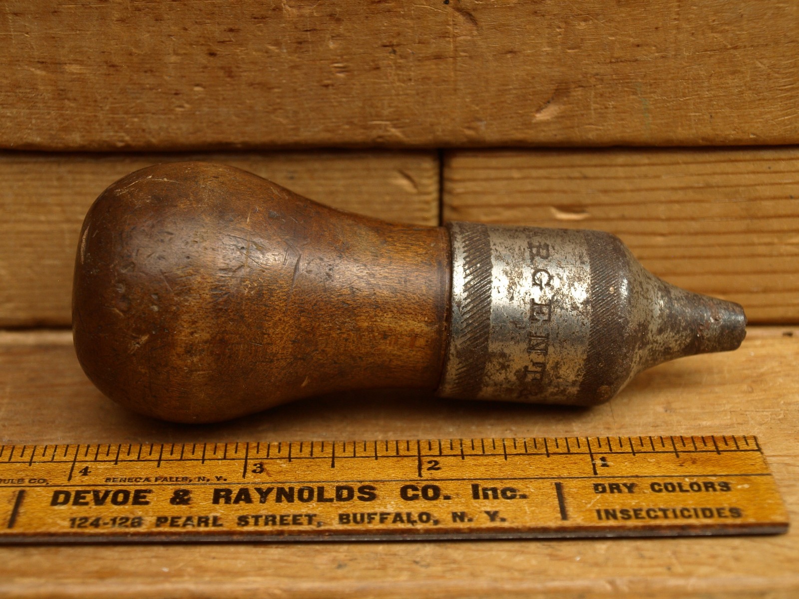 Sargent “Tool Holder” 130 Applewood Handle Nickel Plated Grip w/Tools pre 1926