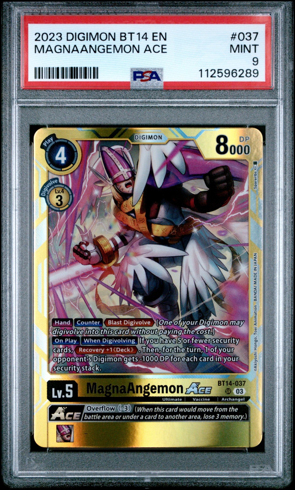 Bandai 2023 Digimon CCG BT14 MagnaAngemon ACE BT14-037 SR Foil EN PSA 9 Bandai 2023 Digimon CCG BT14 MagnaAngemon ACE BT14-037 SR Foil EN PSA 9