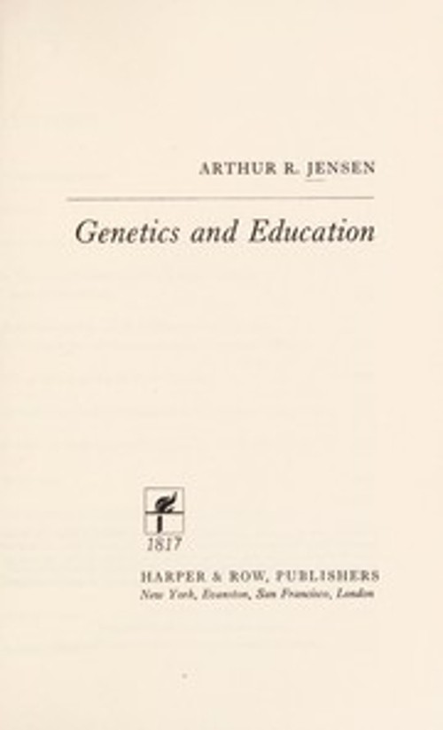 Genetics and Education Hardcover Arthur R. Jensen Genetics and Education Hardcover Arthur R. Jensen
