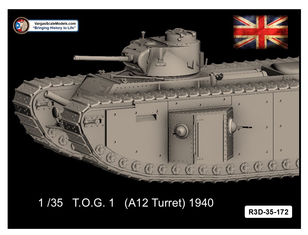 1/35 T.O.G. No-1 (A12 Turret) UK 1940  3D Resin Kit VSC, Takom, Meng