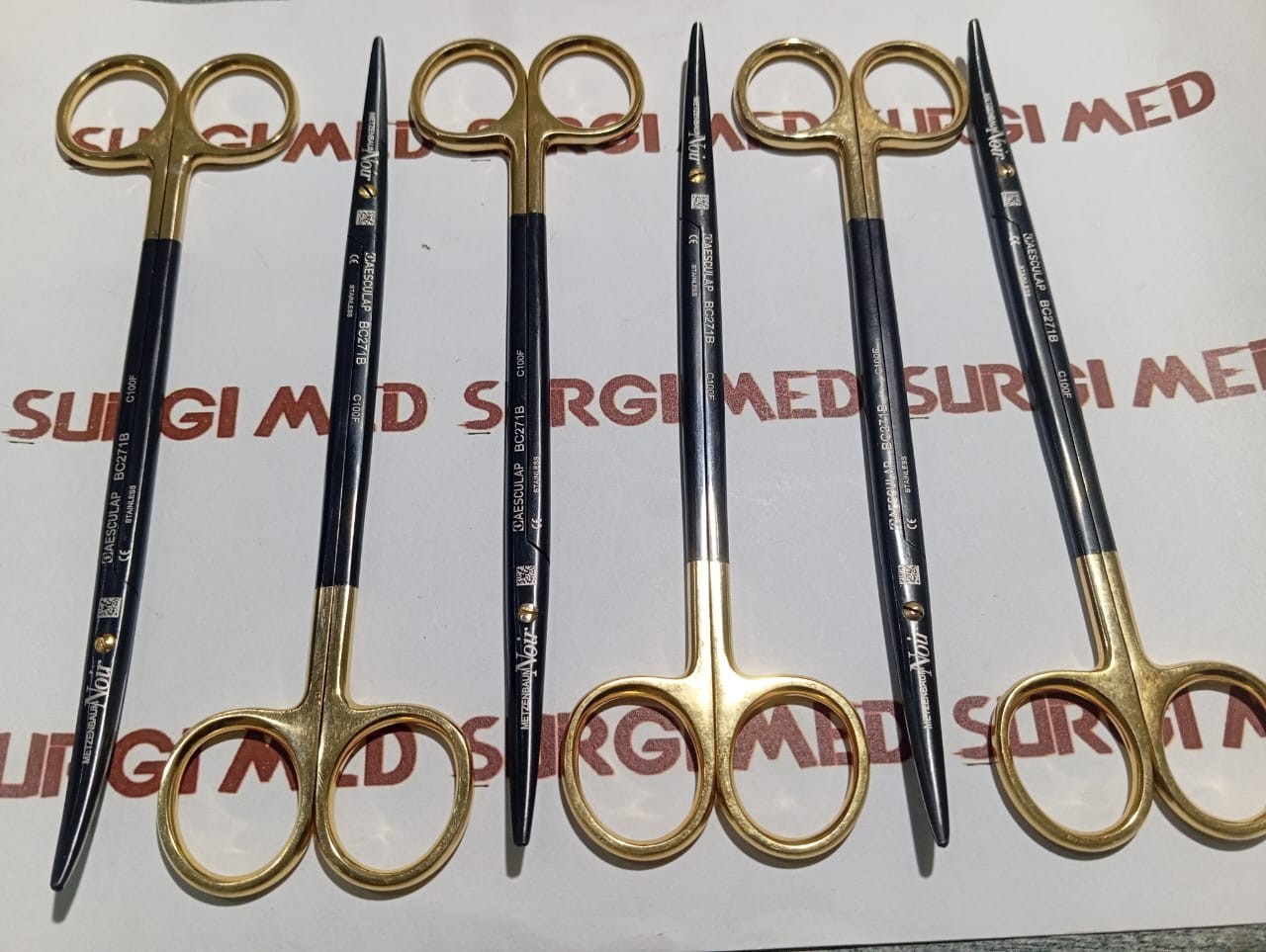Lot of 6 AESCULAP BC263WB METZENBAUM NOIR DUROTIP CURVED SCISSORS 180mm 7''