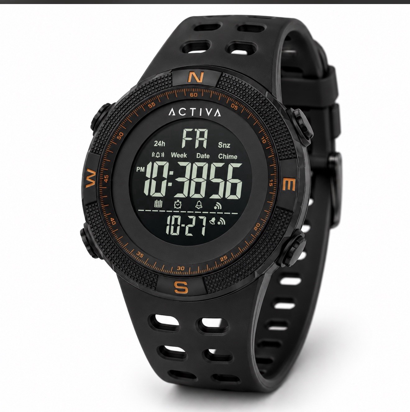 Activa X Invicta Digital Essentials 50mm Quartz Digital Black Sport Alarm
