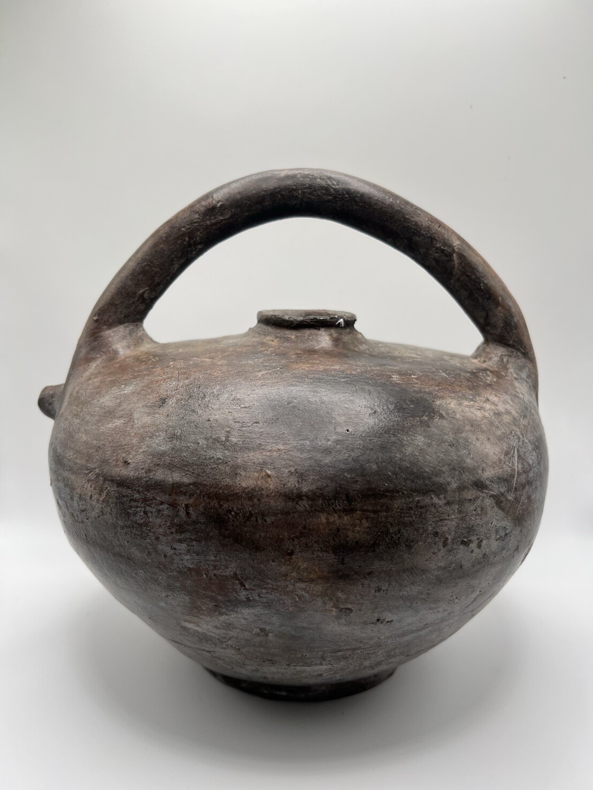 19th Century Handmade French Pottery Antique Oil Jug Vessel