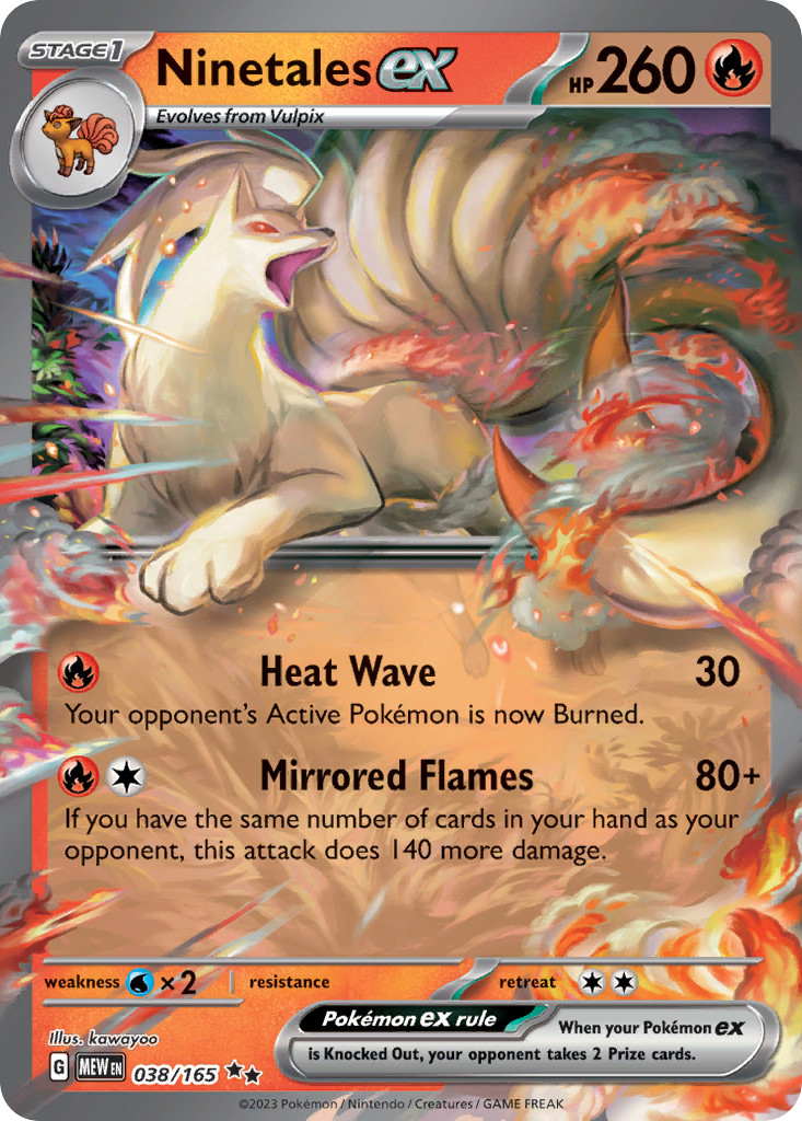 NINETALES EX 038/165 DOUBLE RARE 151 POKEMON NEAR MINT
