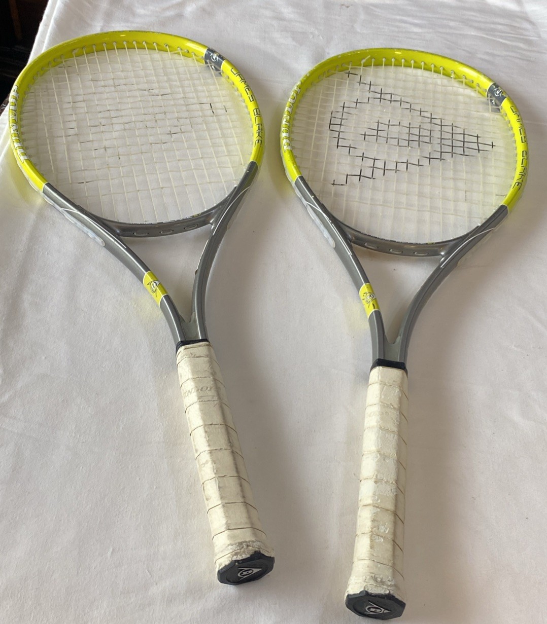 VINTAGE SET OF 2 DUNLOP JAMES BLAKE No 27 TENNIS RACKETS #3 WITH 4 3/8 HANDLE VINTAGE SET OF 2 DUNLOP JAMES BLAKE No 27 TENNIS RACKETS #3 WITH 4 3/8 HANDLE