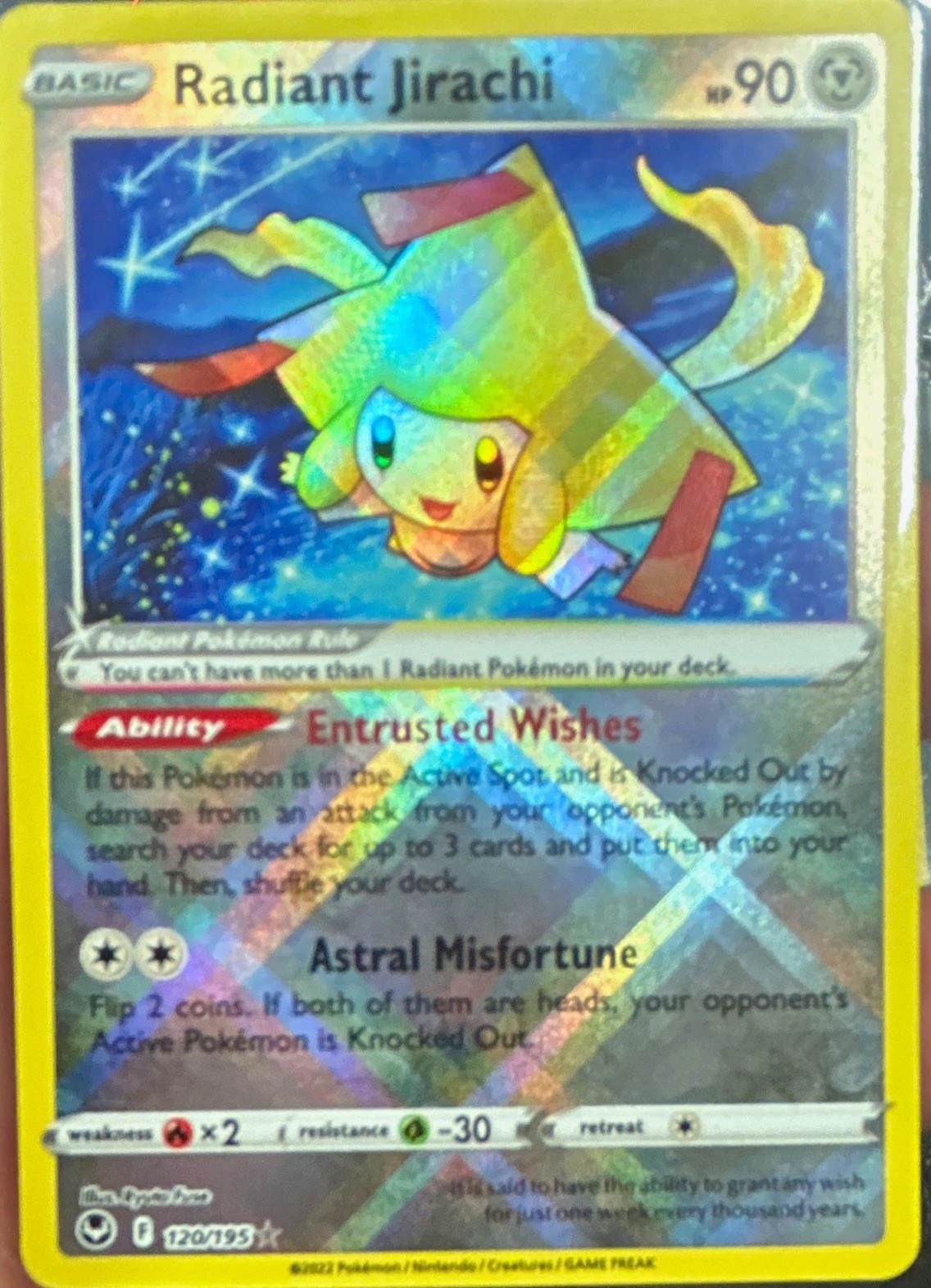 The Pokémon Company Radiant Jirachi 120/195 Silver Tempest Radiant Rare Holo EN The Pokémon Company Radiant Jirachi 120/195 Silver Tempest Radiant Rare Holo EN