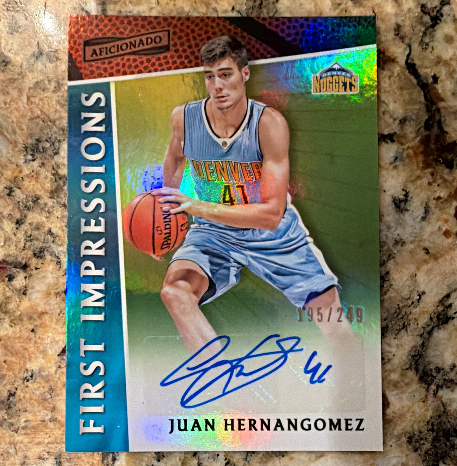 Panini 2016-17 Aficionado International Ink Juan Hernangomez Auto RC /249 #19