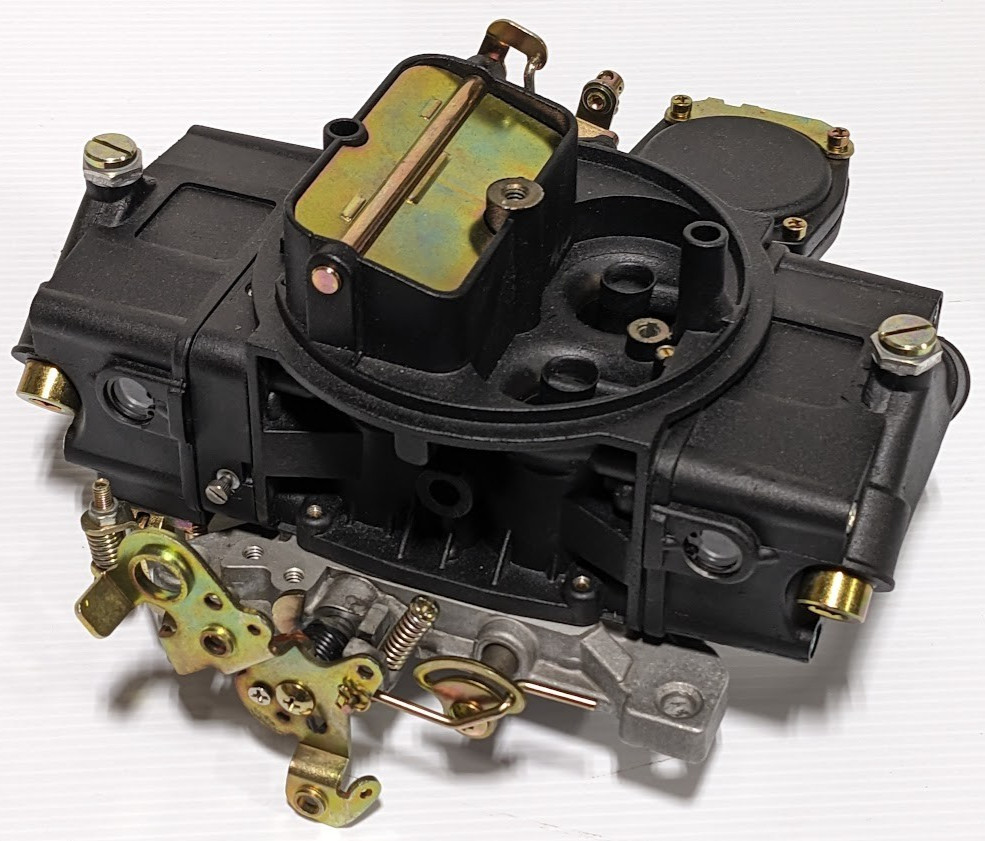 Black Aluminum 390 CFM 4150 Vacuum Secondary 4BBL Carburetor w/ Manual Choke Black Aluminum 390 CFM 4150 Vacuum Secondary 4BBL Carburetor w/ Manual Choke