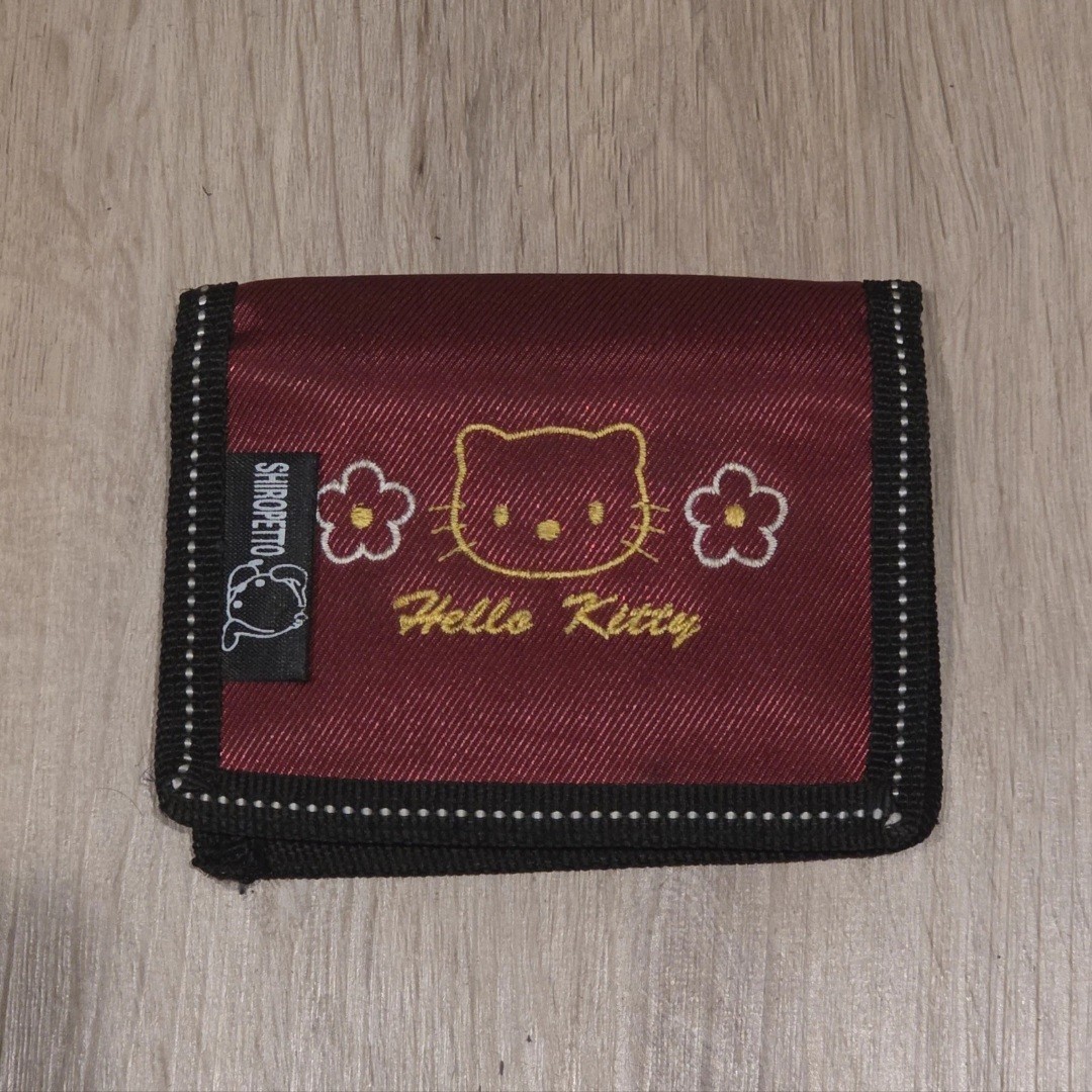 Vintage 2000's Shiropetto Hello Kitty Nylon Tri-fold Wallet Rare Sanrio