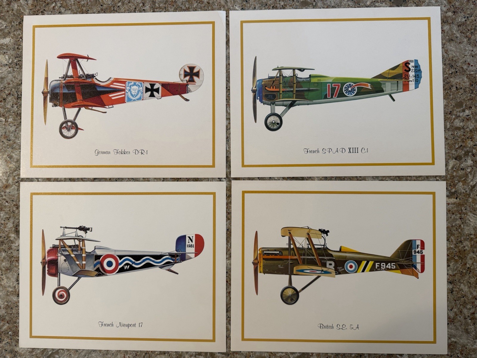 Nixon Galloway ART PRINT United Airlines Nieuport Fokker DR1 SPAD British SE 5A