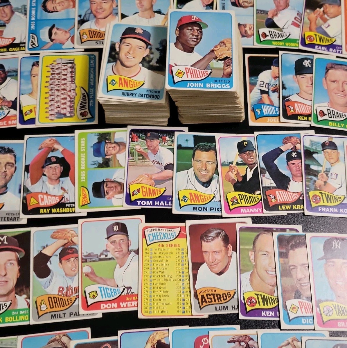 1965 Topps Baseball Lot - 252 Different Cards - Great start to your set