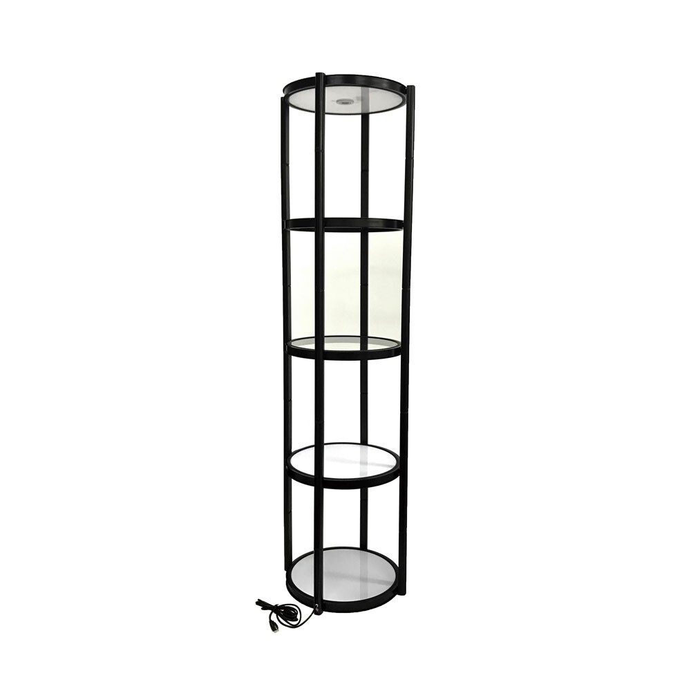 81.1in Cylinder Aluminum Spiral Tower Display Case Fold Design w/ Clear Panels