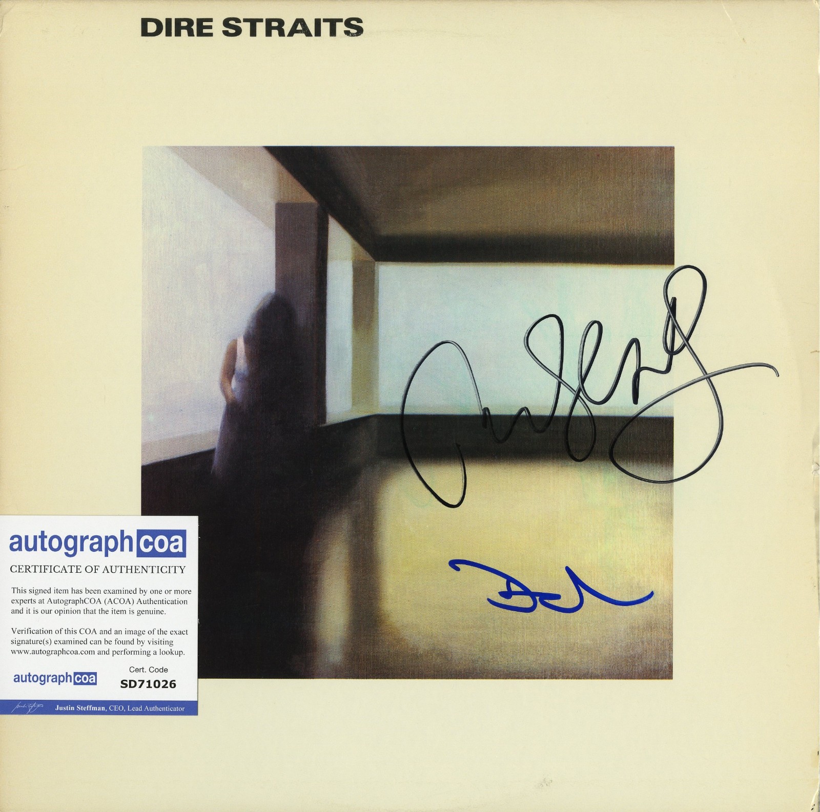 Dire Straits Self Titled SIGNED Vinyl Record ACOA, David Knopfler John Illsley