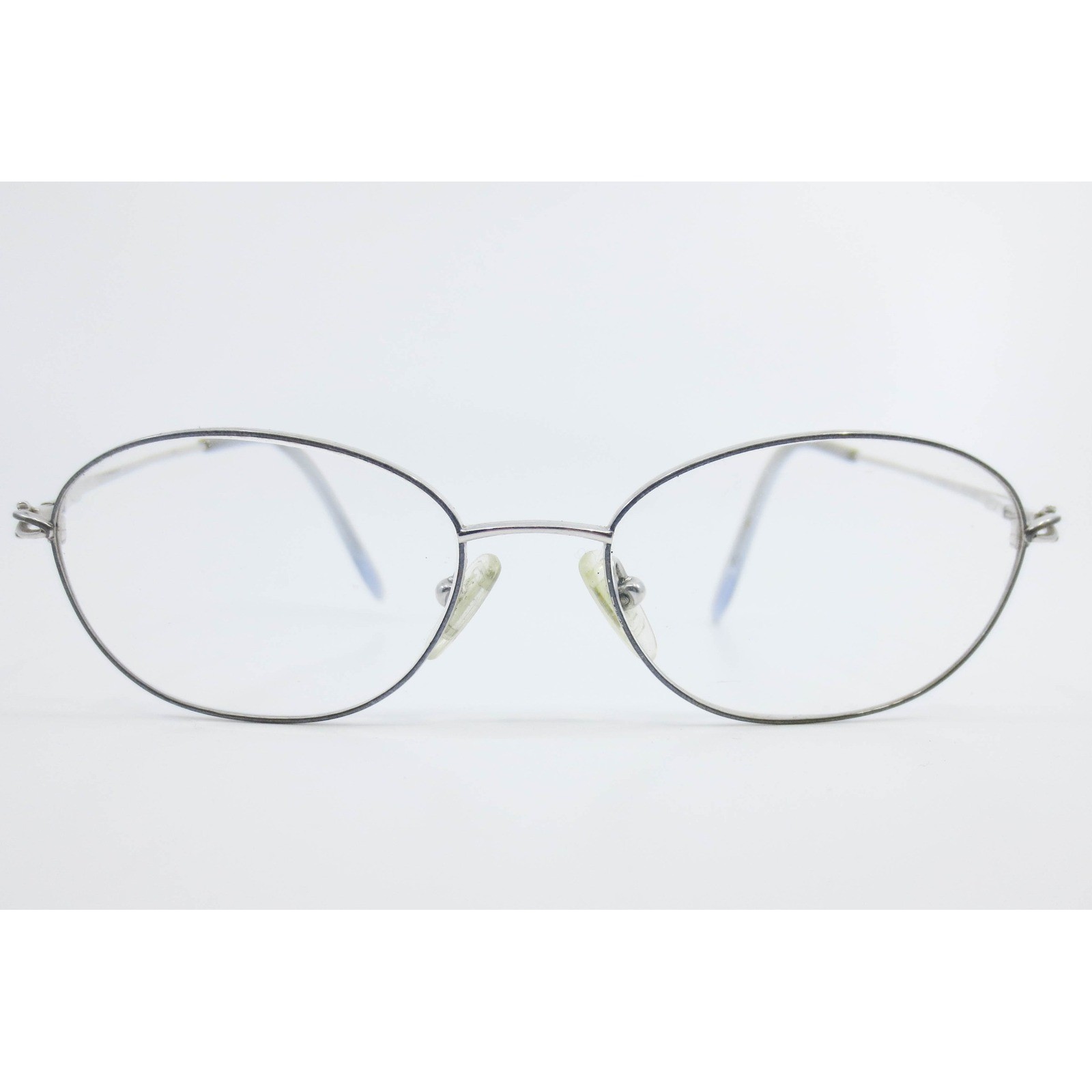 Manzini Eyewear Sea Mist 108 Titanium Oval Silver Frames 51-16-140 Demo Lenses