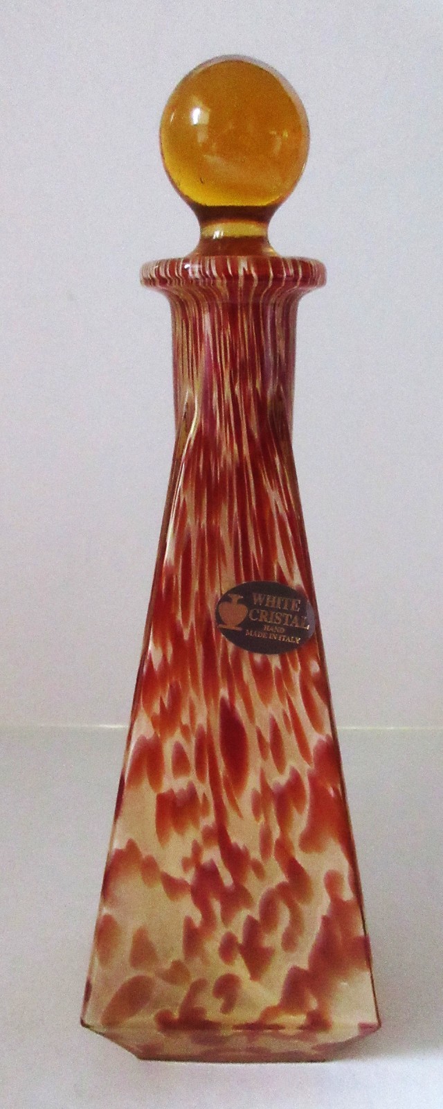 Vintage Amber Tortoiseshell Design Bottle - White Cristal Made In Italy Vintage Amber Tortoiseshell Design Bottle - White Cristal Made In Italy