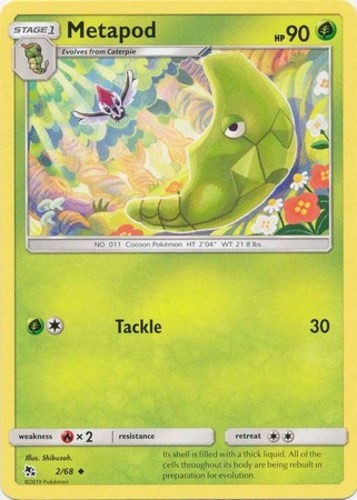 Metapod - 2/68 - Uncommon (Near Mint) Hidden Fates - Grass Pokémon