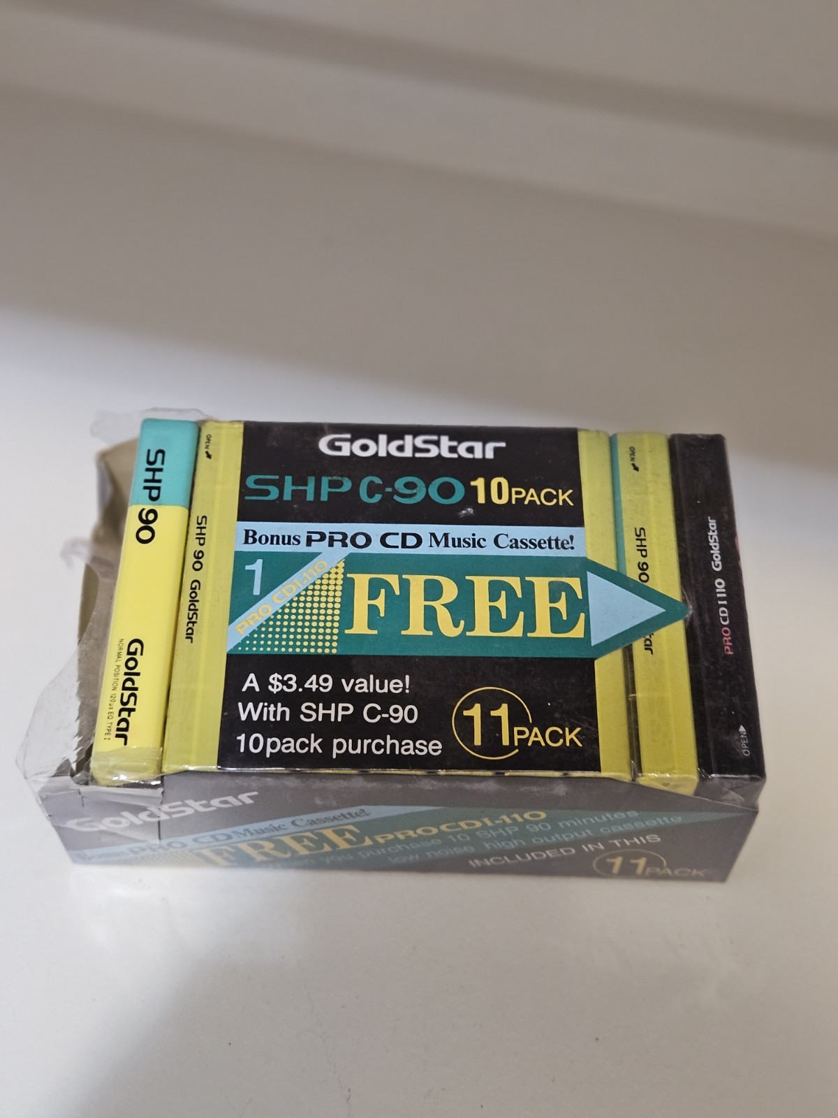 Vintage GoldStar SHP 90 Blank Audio Cassette Tapes Sealed 10 Pack Brick NOS Vintage GoldStar SHP 90 Blank Audio Cassette Tapes Sealed 10 Pack Brick NOS