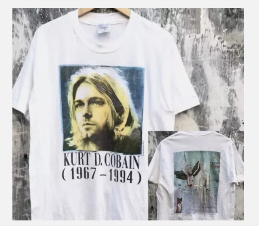 Vintage Memorial Kurt Cobain 1967-1994 Shirt Double Sides Unisex