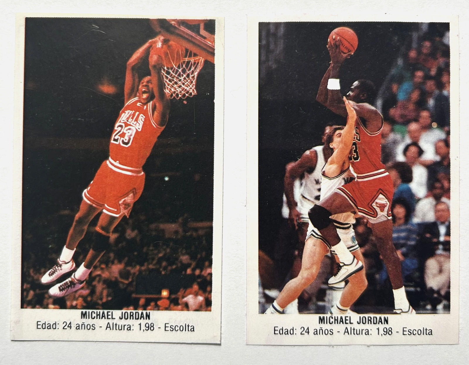 RARE 1987 Converse J. Merchante Spanish Stickers Michael Jordan #113 & 146 HOF
