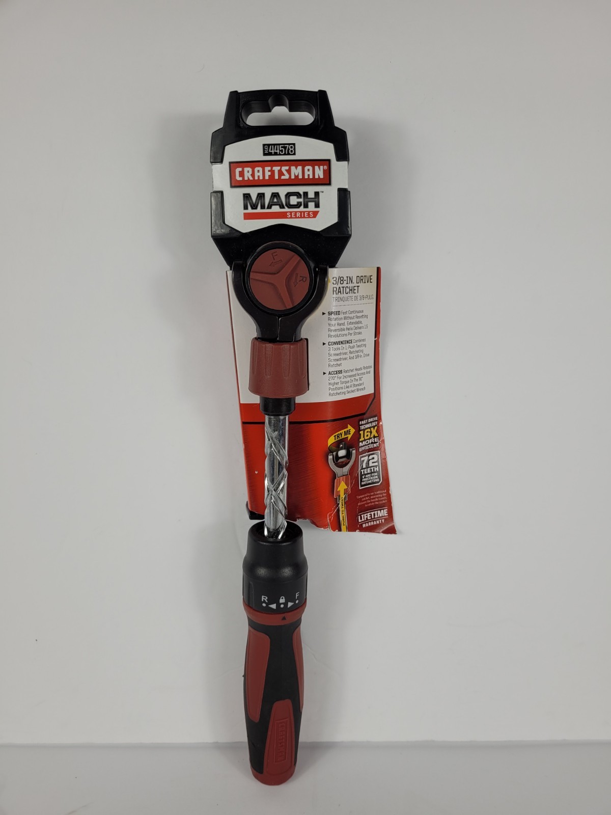 Craftsman Mach Series 3/8” Drive 72-Tooth Flex Head Extendable Ratchet 944578 Craftsman Mach Series 3/8” Drive 72-Tooth Flex Head Extendable Ratchet 944578