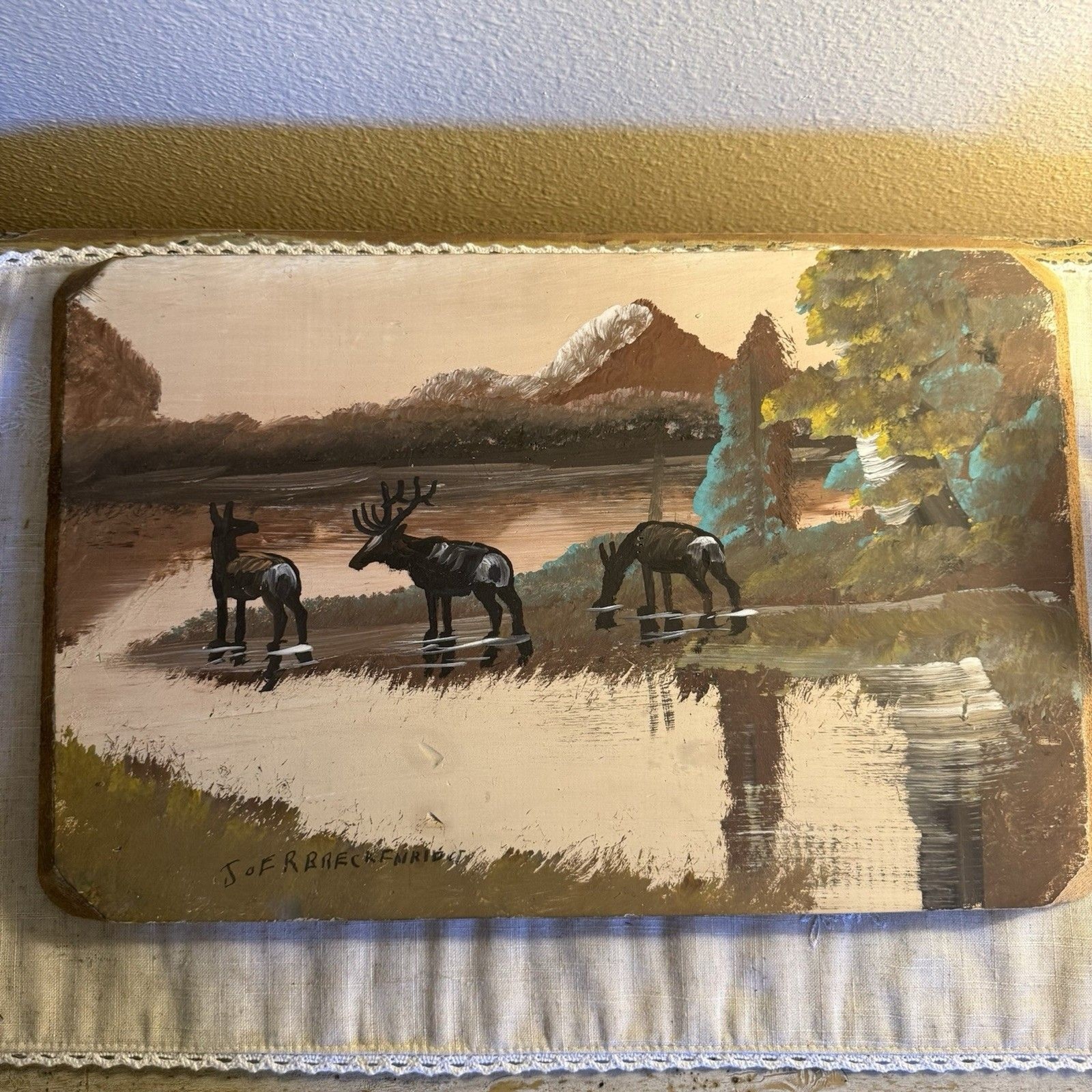Joe R Breckenridge “Cowboy Joe” Original Oil on Wood plank Signed