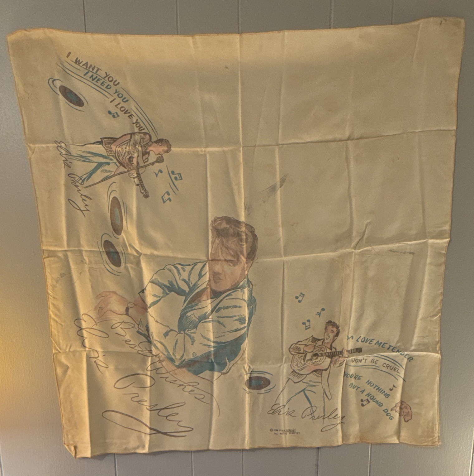 ELVIS PRESLEY - 1956 Scarf / Handkerchief Vintage