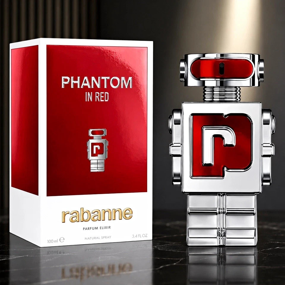 Rabanne Phantom In Red Parfum Elixir 3.4 oz / 100ml Spray New Free Delivery
