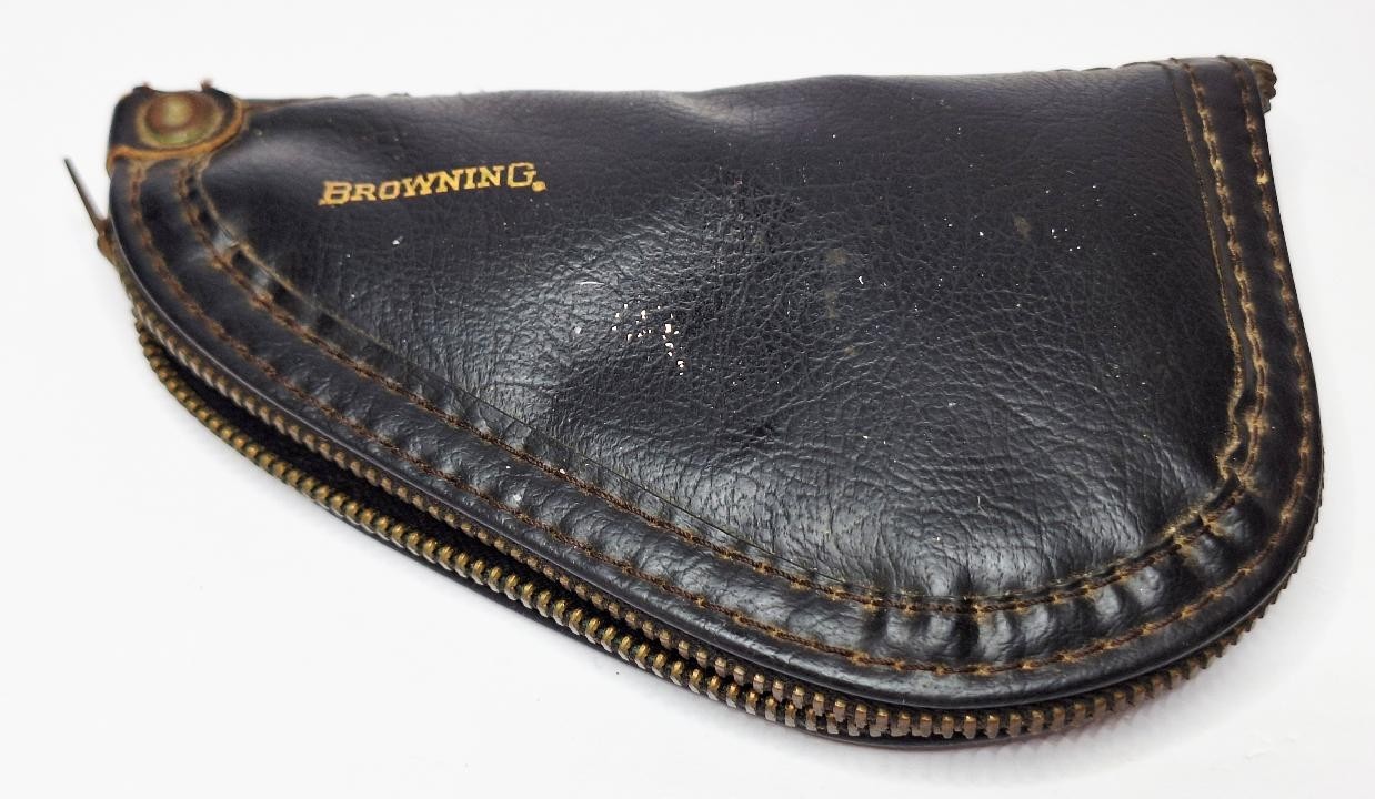Vintage 1964-1965 Browning Baby .25 ACP Pistol Rug Gold Logo Conmar Bell Pull