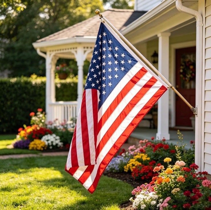 American Flag 3x5' Heavy Duty Polyester - Made in USA - Sewn Stripes Embroidered
